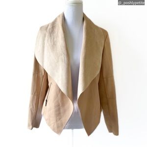 Bar III XS Faux-Leather Flyaway Jacket pockets